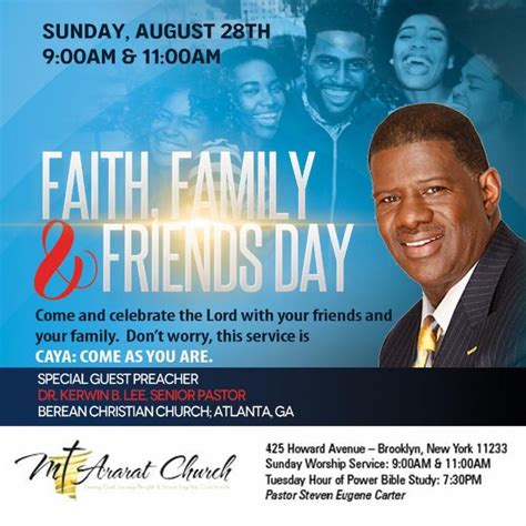 Faith, Family & Friends Day – Kerwin B. Lee Ministries | Friends day, Faith, Friends family