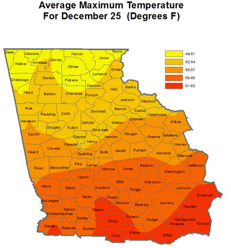 Christmas Climatology for North and Central Georgia