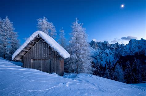 hut, Winter, Snow, Mountain, Landscape Wallpapers HD / Desktop and Mobile Backgrounds