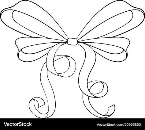 Outline ribbon bow Royalty Free Vector Image - VectorStock