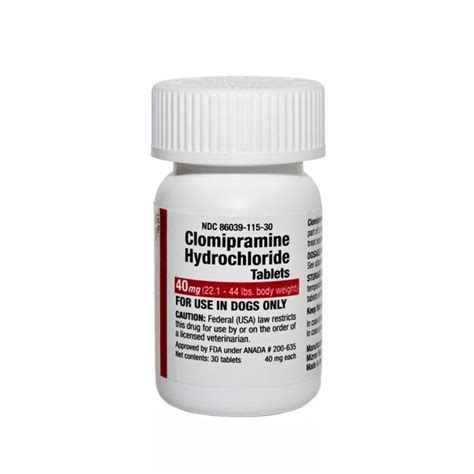 Clomipramine Hydrochloride for Dogs - FDA Approved Generic | VetRxDirect | 5mg, 30 Tablets