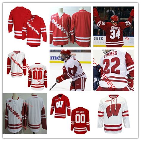 Buy Dropship Products Of Mens Custom Wisconsin Badgers Hockey Jersey 8 ...