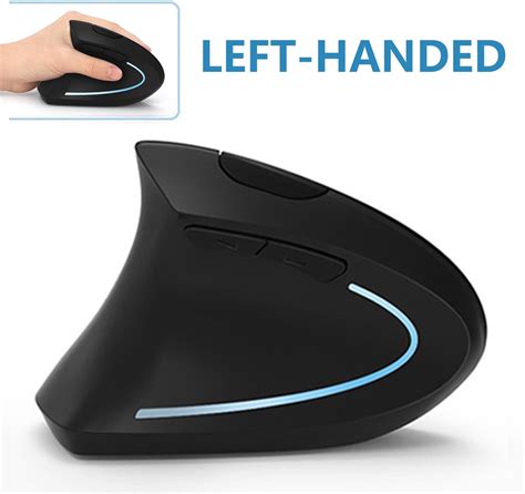 Left Handed Mouse, 7Lucky 2.4G Wireless LEFT HAND Ergonomic Vertical ...