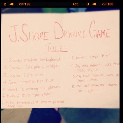 Jersey Shore drinking game!!!!! | Jersey shore, Jwoww, Snooki