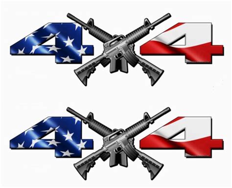 4x4 Truck Side Decals American Flag with AR-15 set of 2 | Etsy