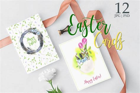 Watercolor Easter Cards (220440)