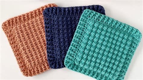 Fall Colors Textured Crochet Hot Pads - YouTube