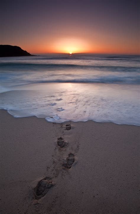 Footprints in the sand at sunset | Dail Mor Beach, Isle Of l… | Flickr