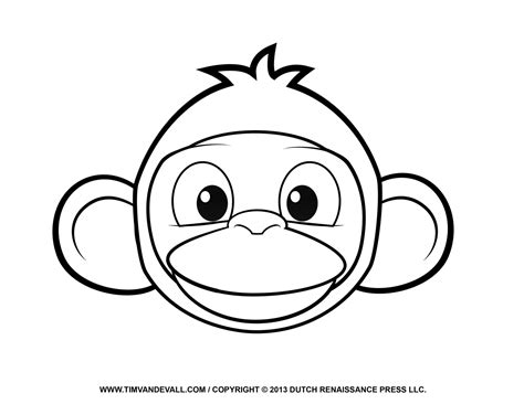 Printable Monkey Clipart, Coloring Pages, Cartoon & Crafts for Kids