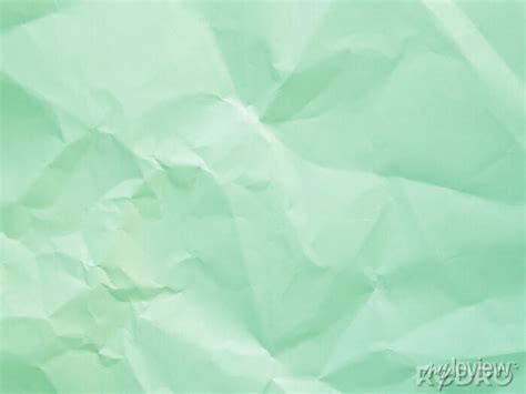 Mint green crumpled paper texture background wall mural • murals closeup, light, grey | myloview.com