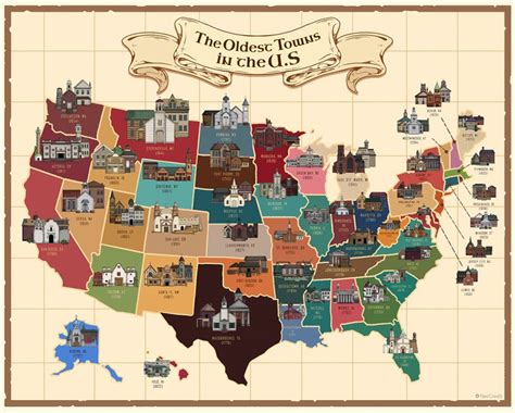 Map Shows the Oldest Town in Each U.S. State - Neatorama