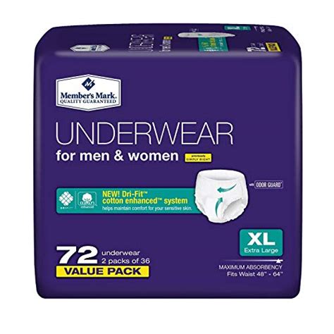 Members Mark Protective Underwear For Men & Women, X-Large (72 ct.)