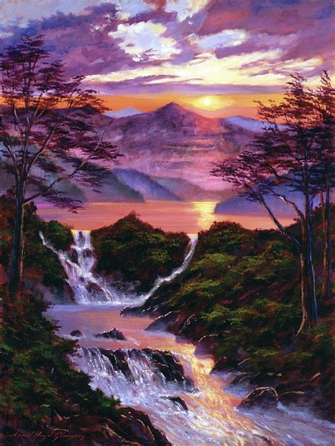 Born Of Light by David Lloyd Glover | Lighted canvas art, Mountain paintings, Landscape