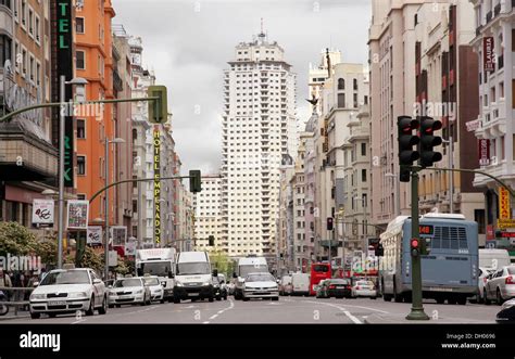 Gran Via shopping street, Madrid, Community of Madrid, Spain Stock ...