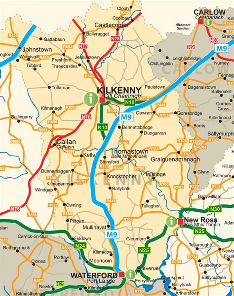 Map of Kilkenny City and County. Things to do, places to visit in ...