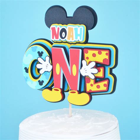 Mickey Mouse Cake topper, 3d effect cake topper, first birthday cake ...