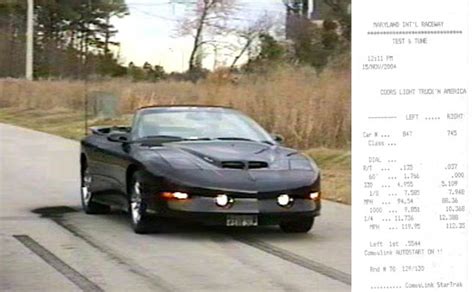 1997 Pontiac Trans Am WS6 Convertible 1/4 mile Drag Racing timeslip ...