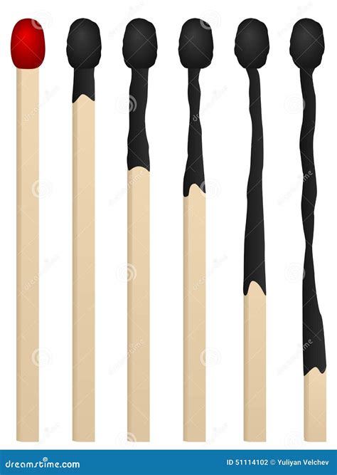 Match on fire set stock vector. Illustration of matchstick - 51114102