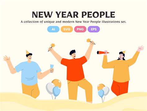 Premium Celebration New Year People Illustration pack from Festival ...