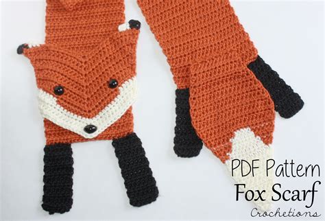 FoxScarfPattern | Fox scarf pattern, Crochet fox, Fox scarf