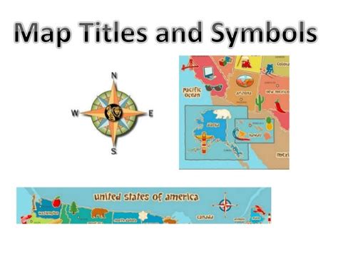 Map titles and symbols