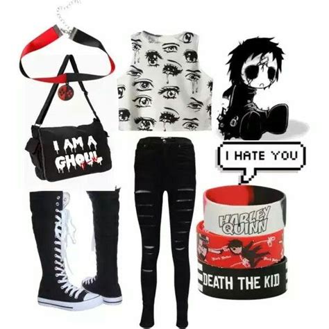 Emo School Outfit #2 Otaku - Polyvore | Anime inspired outfits, Punk outfits, Cool outfits