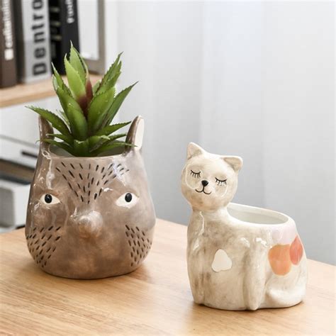 Cute Hand-Painted Ceramic Animal Planters - Zenithceramic