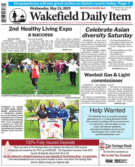 Wakefield Daily Item on Twitter: "Today's front page https://localheadlinenews.com/wakefield ...