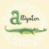 Funny Cartoon Alphabet-A With Alligator Stock Illustration - Illustration of alphabet, education ...