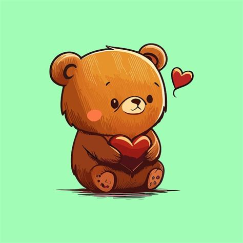 Premium Vector | Vector cute bear cartoon, valentines day, love icon ...
