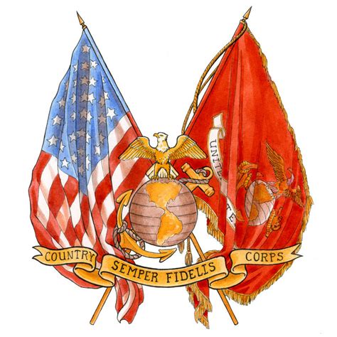 USMC crossed flags w EGA by LisaCrowBurke on DeviantArt