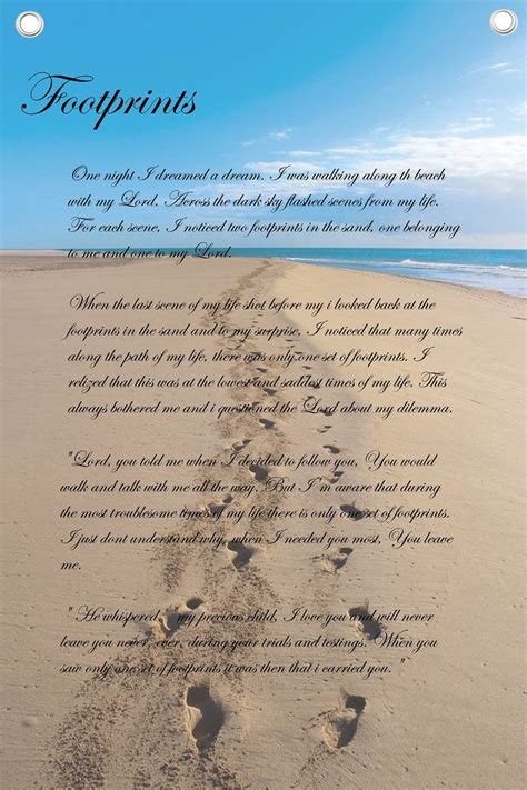 Footprints In The Sand Poem - Wall Quotes Canvas Banner | Footprints in the sand poem, Canvas ...