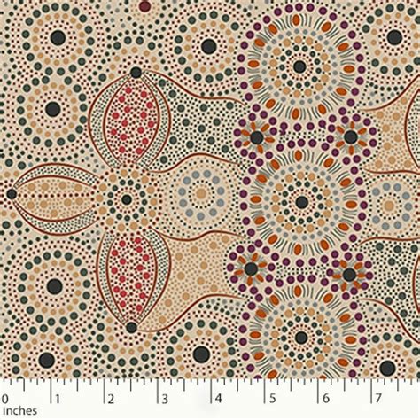 Australian Aboriginal Design Fabric Spirit Place Ecru by | Etsy