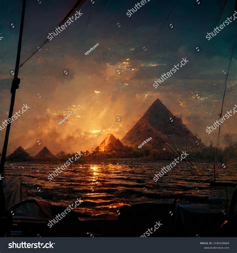 River Nile Pyramids Background Stock Illustration 2190339869 | Shutterstock