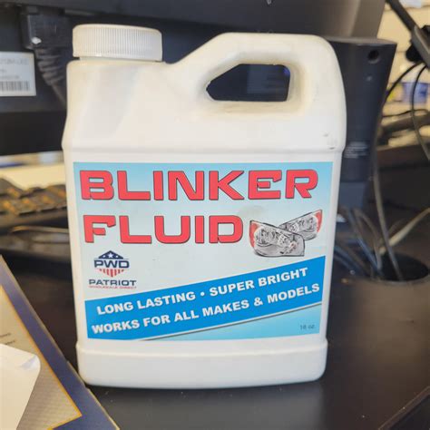 Blinker Fluid bottle I saw at tire store, lol : r/mildlyinteresting