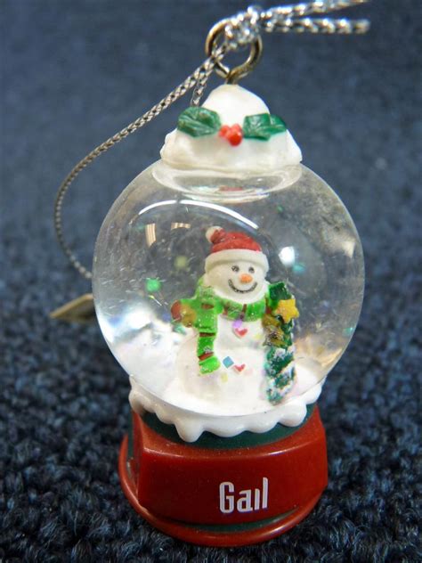 Cute GANZ Personalized Name Snowman Snow Globe Ornament D thru J | eBay