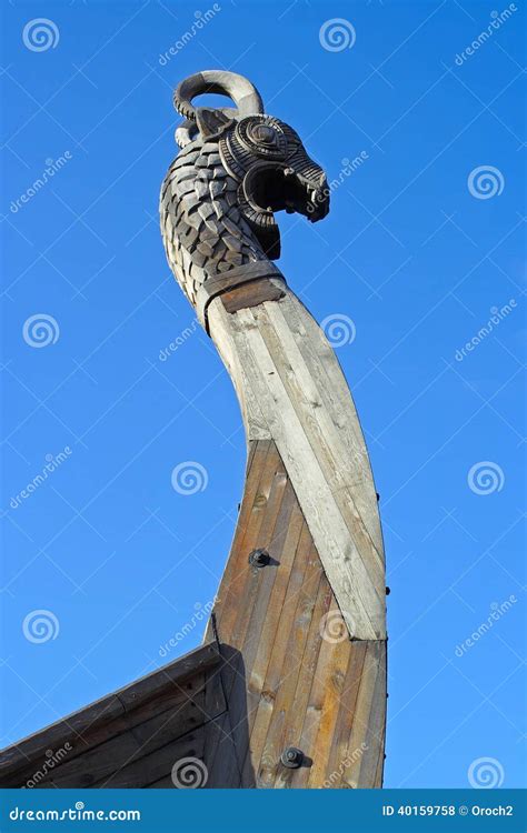 Vyborg, Drakkar stock photo. Image of head, dragon, varangians - 40159758