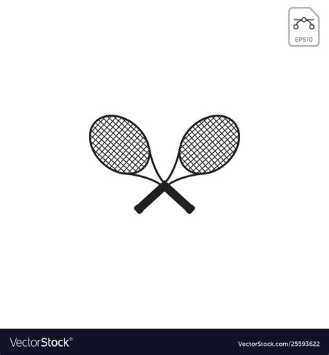 Badminton racket logo icon element isolated Vector Image