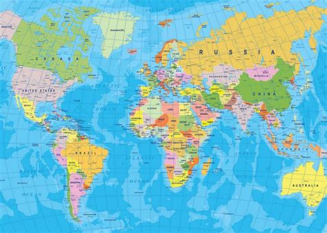 World Map With Countries And Capitals Wallpaper