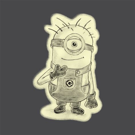 Kevin Minion Drawing - Minion - T-Shirt | TeePublic