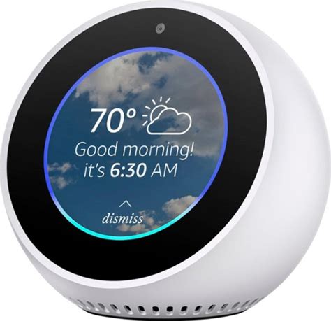 Amazon Echo Spot - Smart Speaker with Alexa White B073SRJD46 - Best Buy