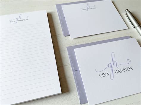 Personalized Monogram Stationery Elegant Script Stationery - Etsy