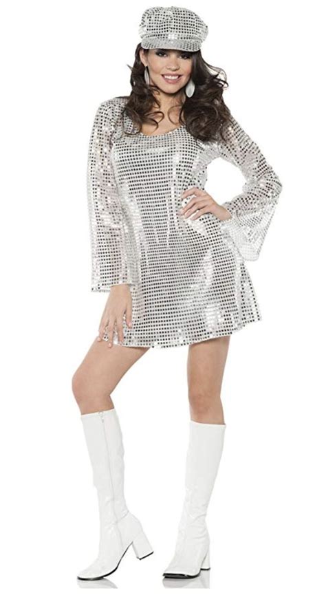 Shimmer Sequin Mini Dress Disco Outfit | Disco outfit, Disco costume, Disco costume for women