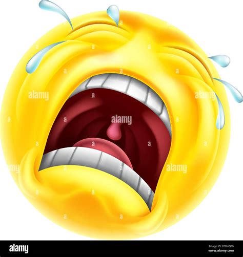 Sad Crying Emoticon Cartoon Face Stock Vector Image & Art - Alamy