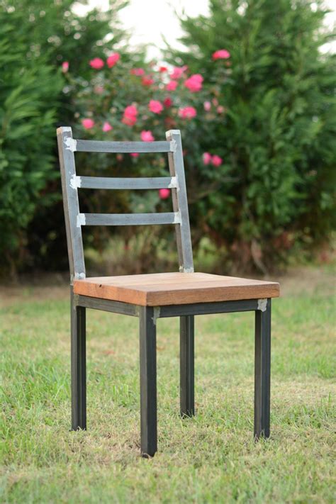 Wood and Steel Dining Chair - Reclaimed Lumber | Steel dining chair, Rustic dining chairs, Metal ...