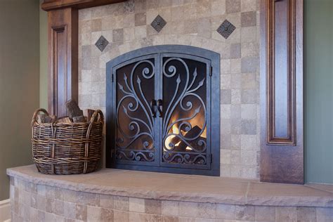 New Home – Old | Fireplace doors, Wrought iron doors, Wrought iron