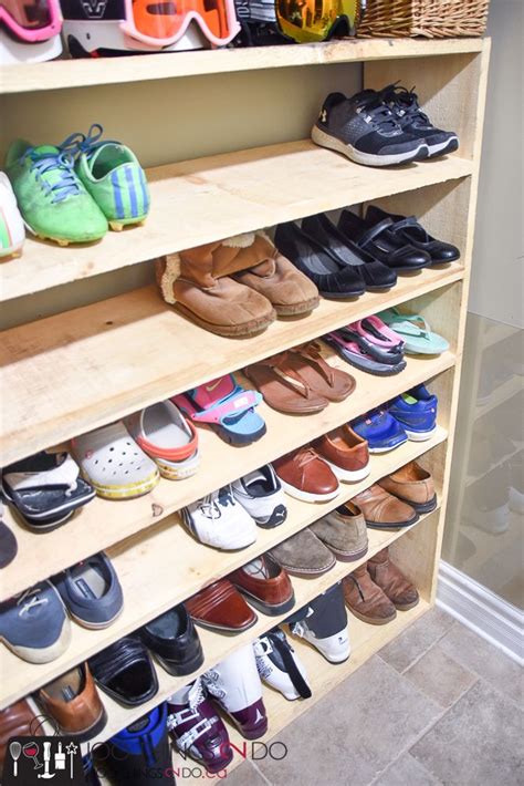 How to make a super-sized shoe rack on a budget | Shoe rack closet, Make a closet, Shoe ...