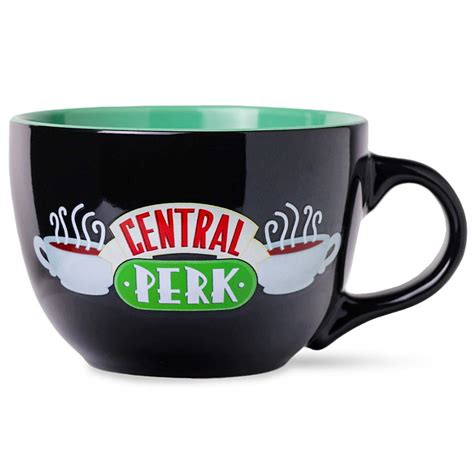 Buy Silver Buffalo FRIENDS Central Perk Black Ceramic Mug Oversized for Coffee, Soup, 24 Ounces ...