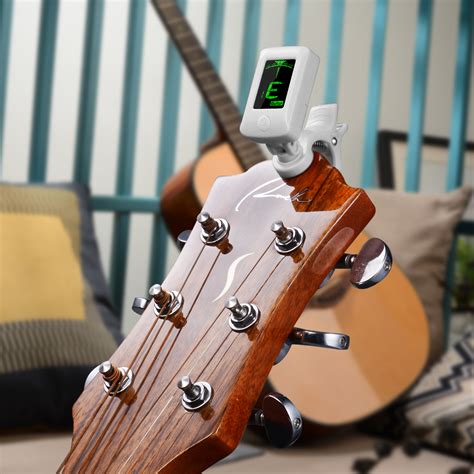 White Guitar Tuner - Clip-On Tuner Specialized for Ukulele and Guitar