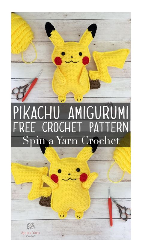 Pikachu Free Crochet Pattern • Spin a Yarn Crochet | Pokemon crochet pattern, Crochet pokemon ...